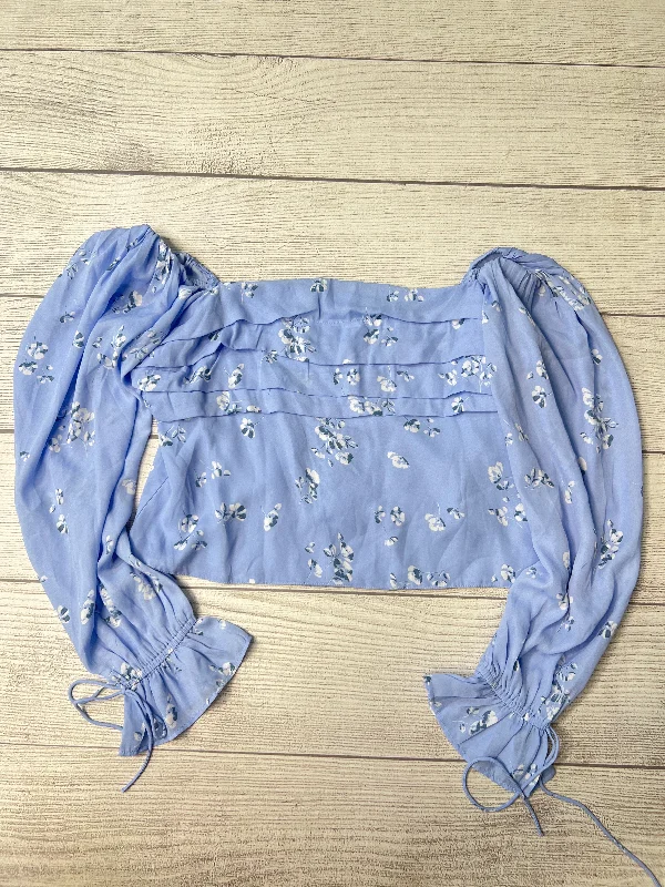 women's tops with ruffled hemsNew! Top Long Sleeve By Abercrombie And Fitch In Blue, Size: Xl