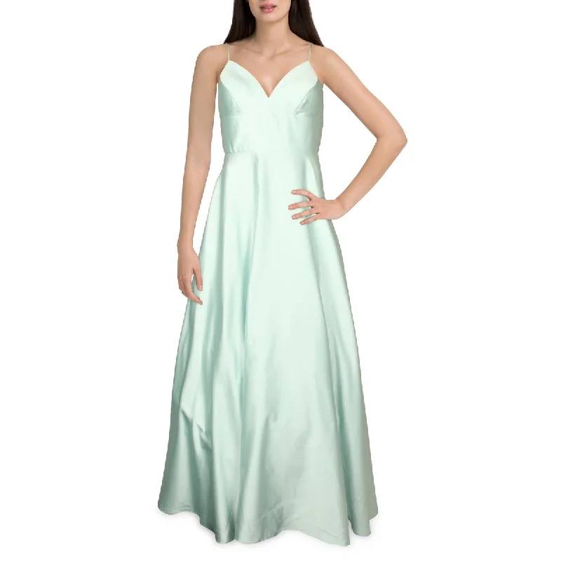 Nursing DressB&A by Betsy and Adam Womens Satin V-Neck Evening Dress