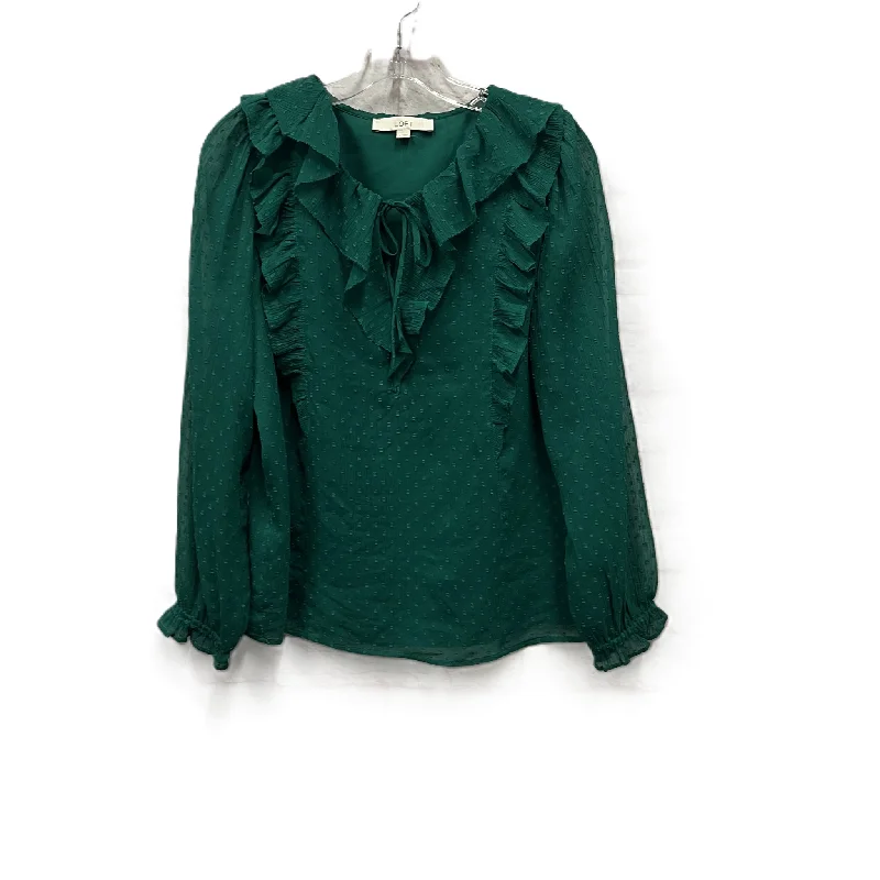 women's tops for those who love bold and vibrant colorsTop Long Sleeve By Loft In Green, Size: M