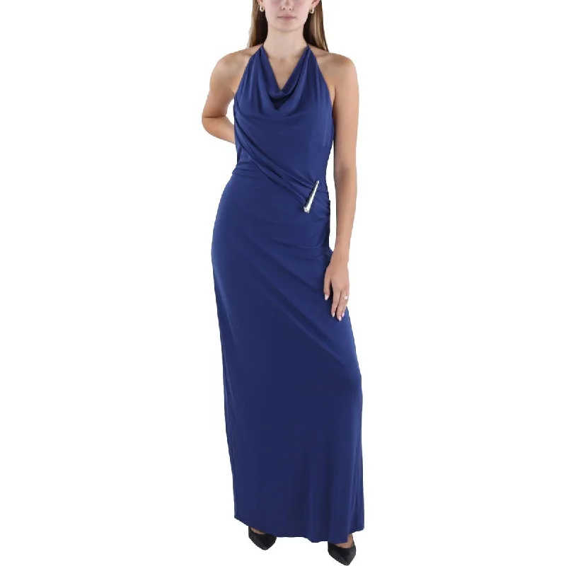 women's high-low dressesHalston Womens Christina Halter Long Evening Dress