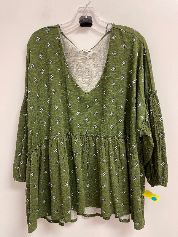 women's tops for everyday eleganceTop Long Sleeve By Wonderly In Green, Size: 4x