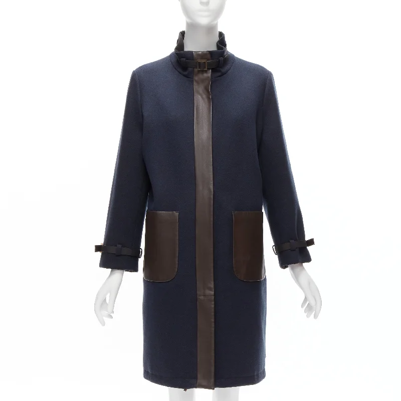 women's coats for hikingLoro Piana Storm System Reversible cashmere wool leather trimmed coat