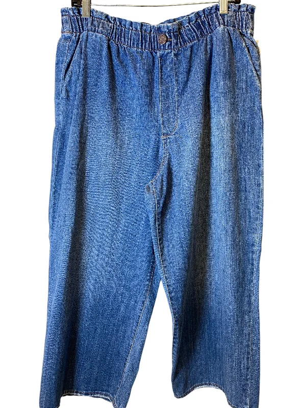 women's denim jeans with frayed edgesJeans Wide Leg By Code Blue In Blue Denim, Size: 12