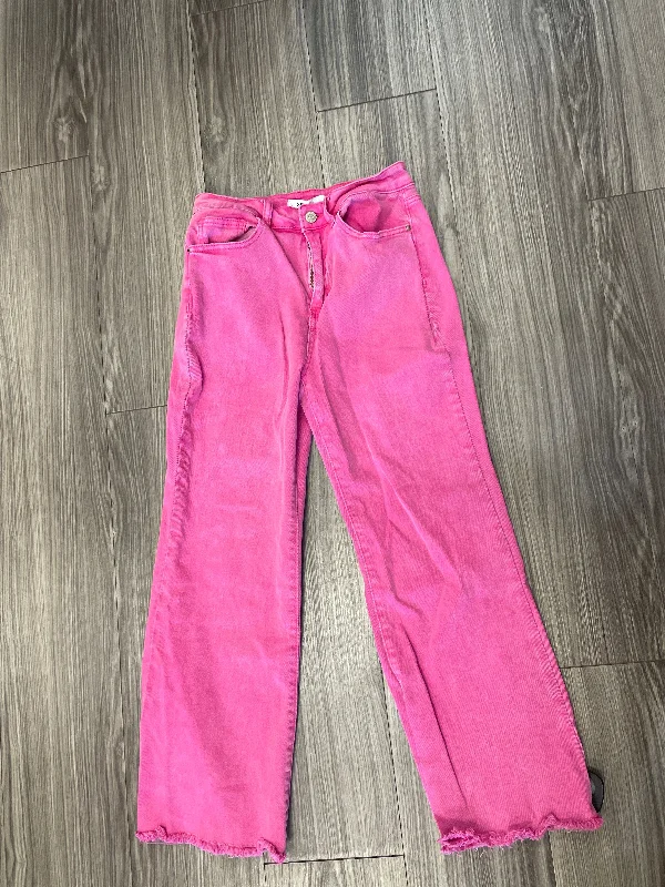 women's denim jeans with sequinsJeans Wide Leg By Zenana Outfitters In Pink, Size: S