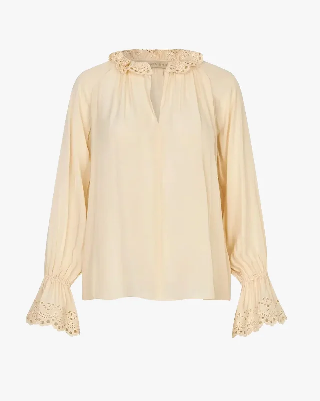 women's tops for those who want to add a personal touch to their wardrobe with unique and one-of-a-kind piecesDelio Broderie Blouse