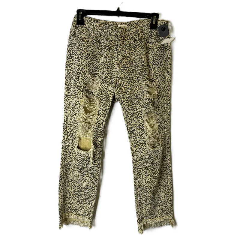 women's distressed denim jeans with holesJeans Straight By Pol In Animal Print, Size: L