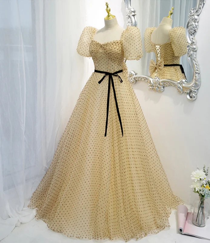 Beaded DressLovely tulle long A line prom dress evening dress  8821