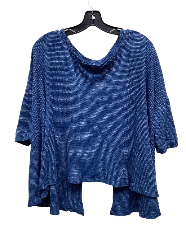 silk women's topsTop Long Sleeve By Free People In Blue