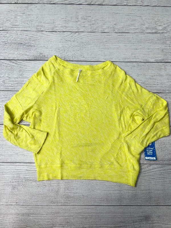 women's tops with flutter sleevesTop Long Sleeve By Anthropologie In Chartreuse, Size: Xs