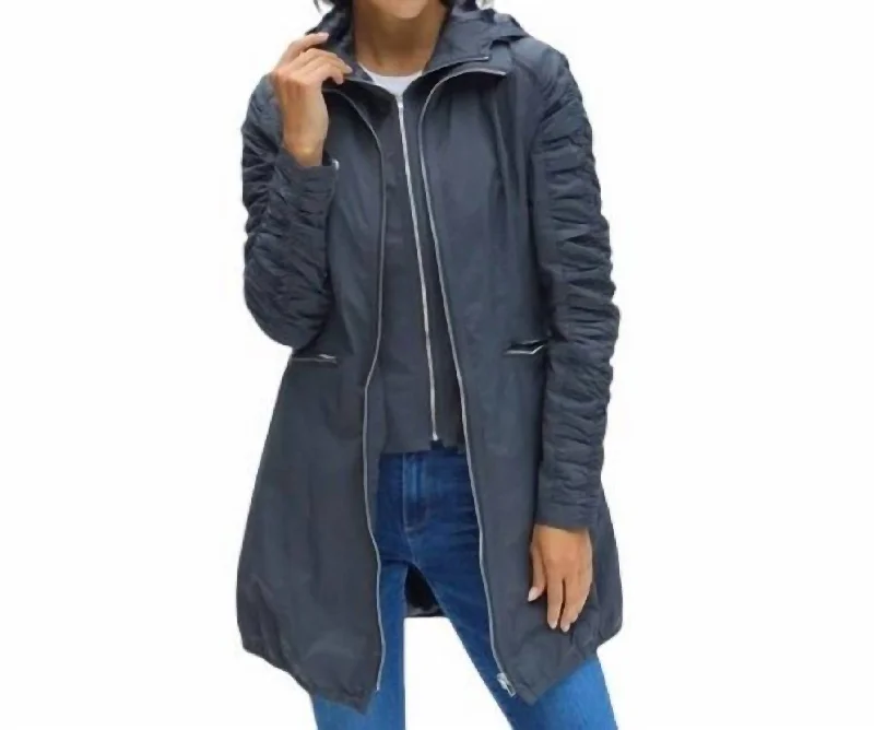 women's coats for ice skatingElena Full Length Jacket In Charcoal