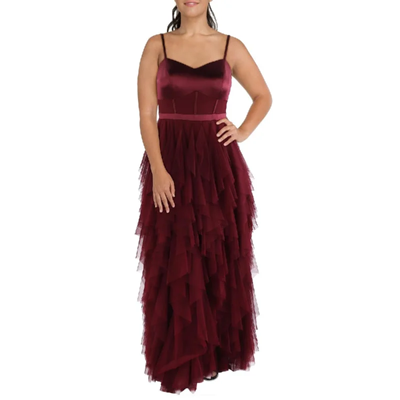 women's breathable dressesCity Studio Womens Plus Tiered  Evening Dress