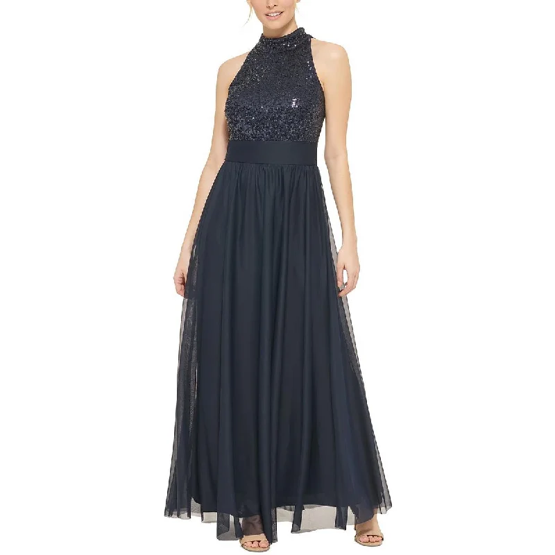 Formal DressJessica Howard Womens Sequin Mock-Neck Evening Dress