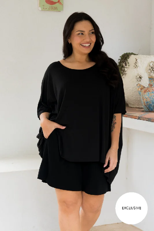 women's tops for gala dinnersNice Lounge Top | Black