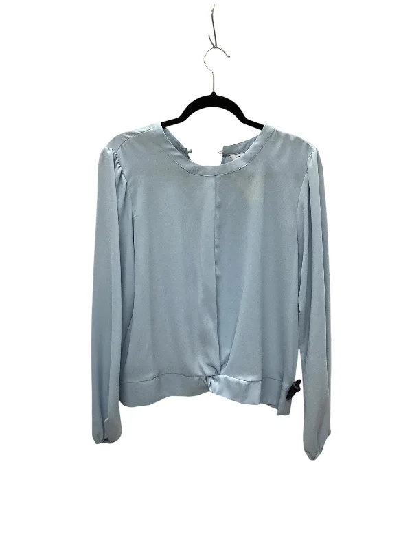 women's tops for minimalist aestheticsTop Long Sleeve By Nine West Apparel In Blue, Size: L