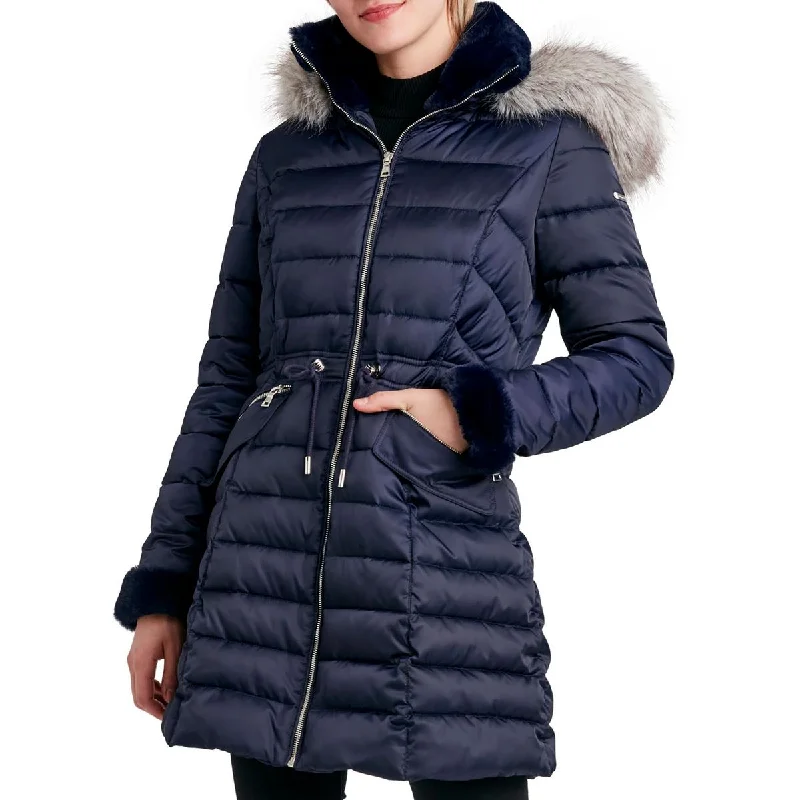 women's coats for special occasions and everyday eleganceWomens Faux Fur Trim Hooded Puffer Jacket