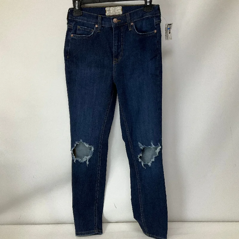 women's denim jeans for apple-shaped bodiesJeans Skinny By Free People In Blue Denim, Size: 6