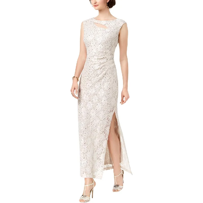 women's cotton dressesConnected Apparel Womens Lace Cutout Evening Dress