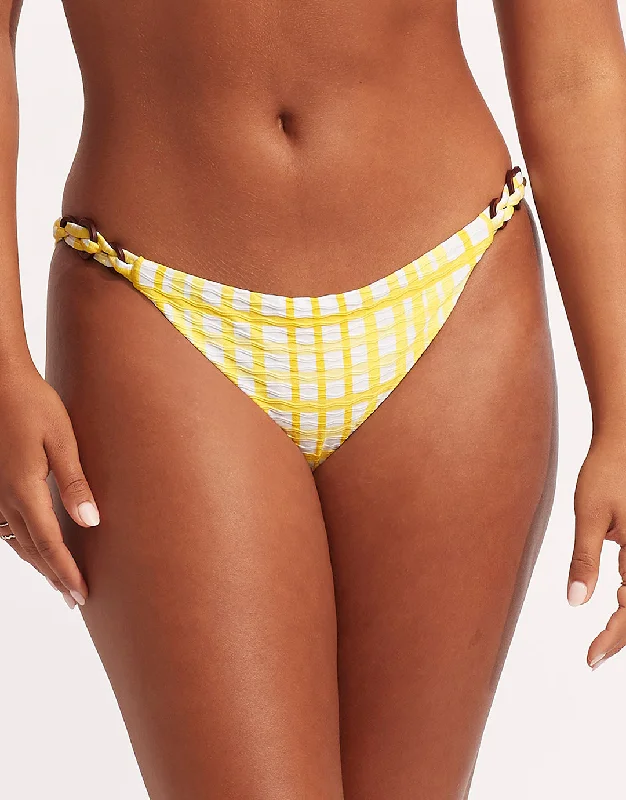 Supportive Female SwimwearAmalfi Check Trim Hipster Bikini Pant - Lime Light