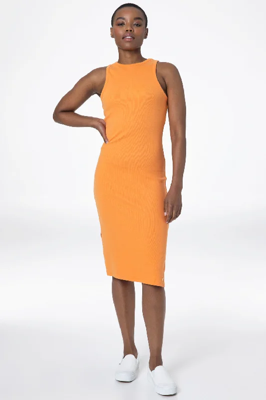 women's wedding guest dressesRibbed Bodycon Dress _ 143278 _ Orange