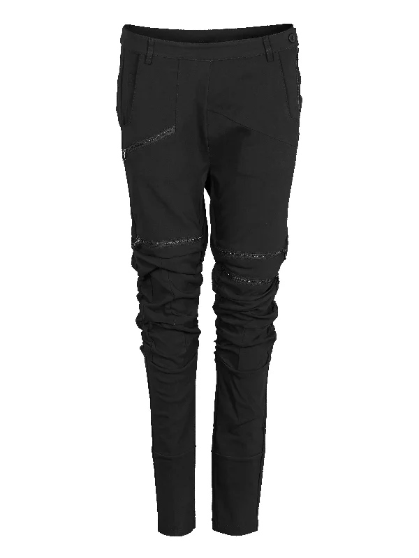 women's satin pantsJUPITER trousers - Black