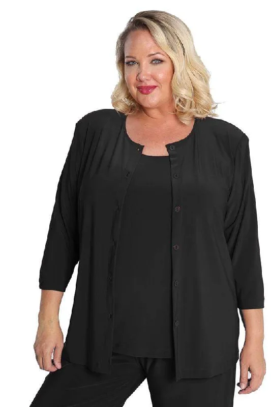 women's affordable pantsVikki Vi Jersey Black Cardigan