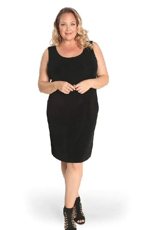 women's linen pantsVikki Vi Classic Black Short Shell Dress