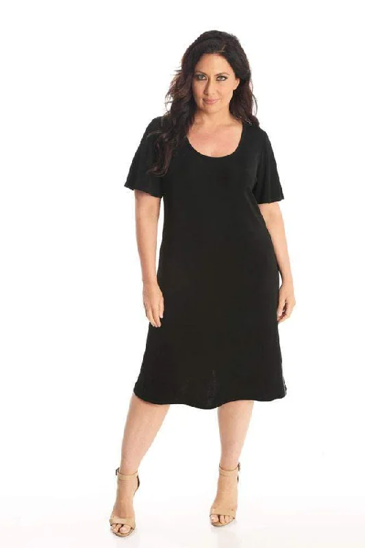 women's party pantsVikki Vi Classic Black T-Shirt Style Dress