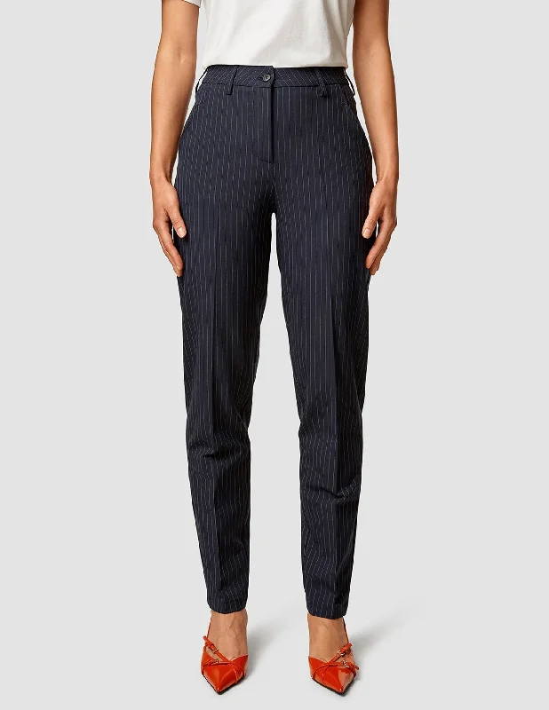 women's ankle-length pantsEssential Pants Tapered Navy Pinstripe