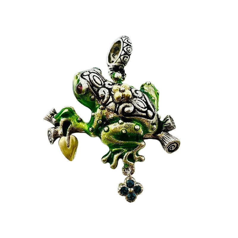 Wrap DressBarbara Bixby Sterling Silver and 18K Gold Frog Pendant with Enamel