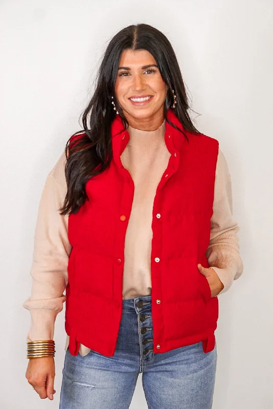 Jersey DressBetter You Corduroy Red Vest