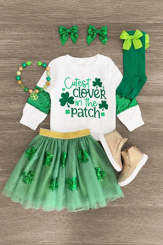 Flowy Dress"Cutest Clover In The Patch" Tutu Skirt Set