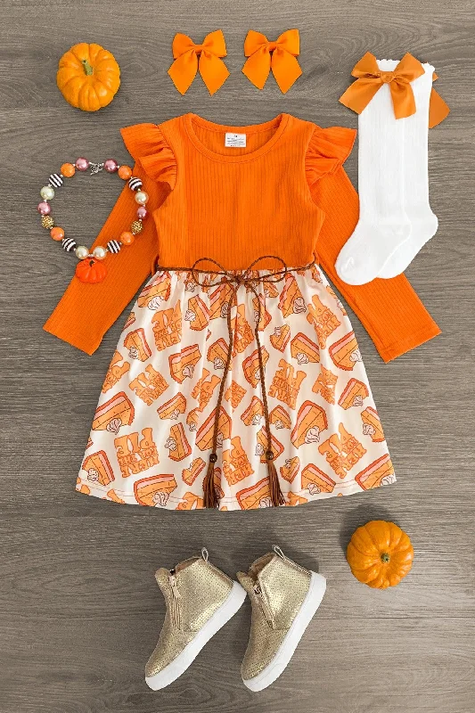 women's glam dresses"Here For The Pie" Orange Dress