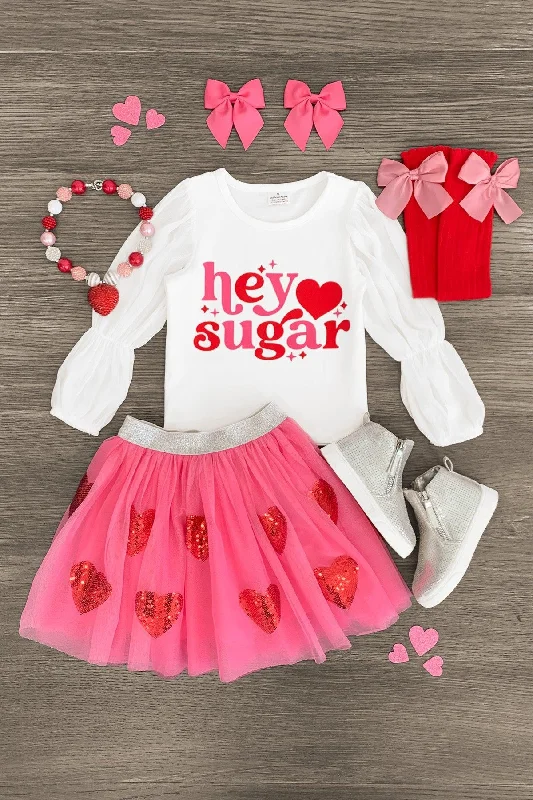 women's retro dresses"Hey Sugar" Pink Tutu Skirt Set