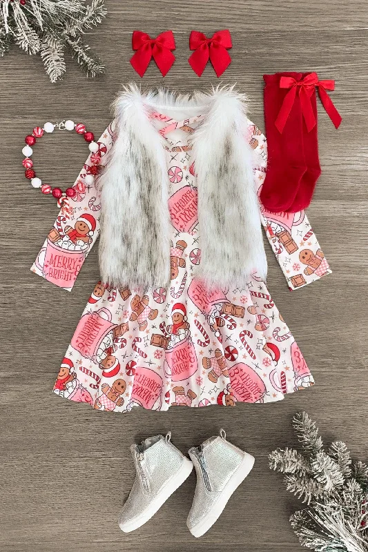 women's ethical fashion dresses"Merry & Bright" Gingerbread Hot Cocoa Dress