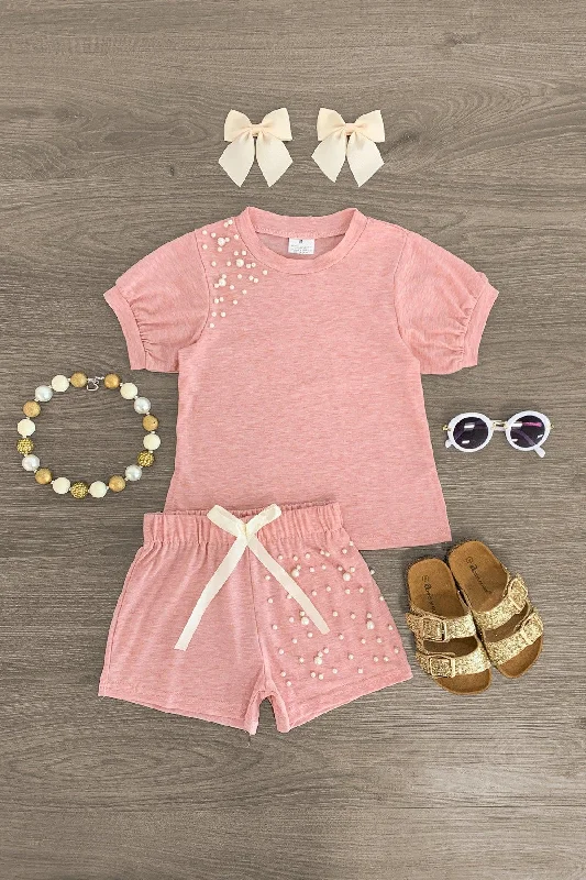 women's custom dressesPink Pearl Short Set