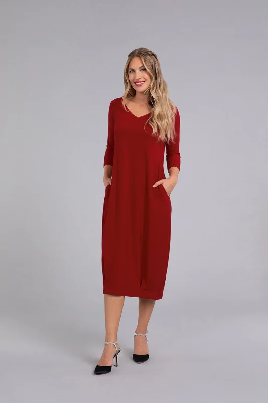 women's handmade dressesReversible Narrow Lantern Dress | Red