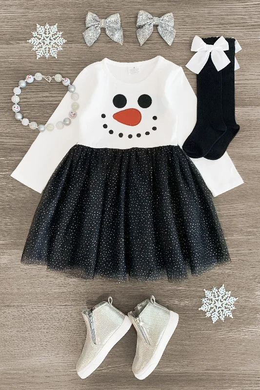 women's spaghetti strap dressesSnowman Glitter Tulle Dress