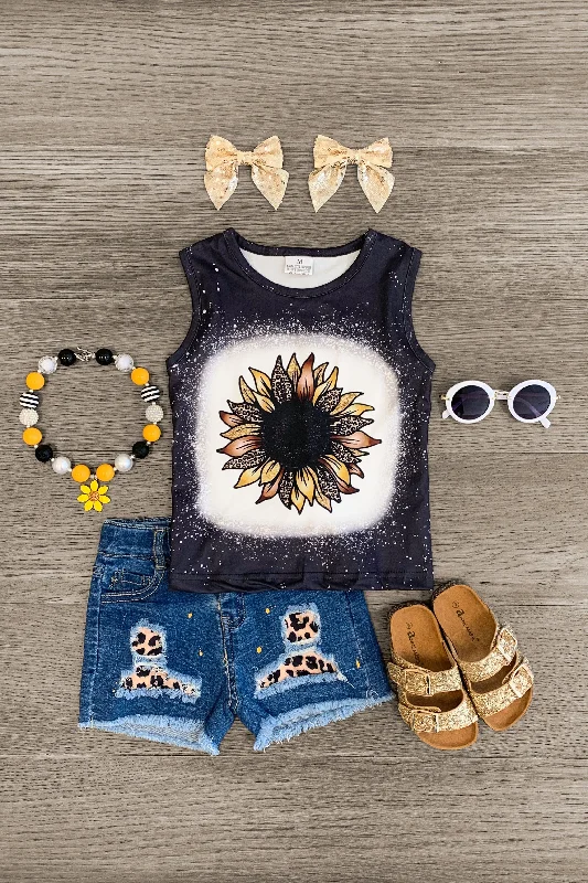 High-Neck DressSunflower Cheetah Tank Denim Short Set