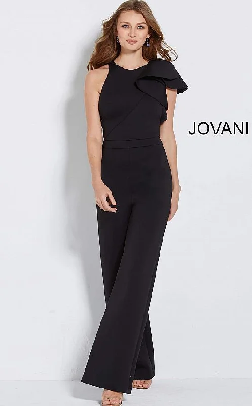 women's jumpsuits for pear-shaped bodiesJovani 57239 Formal Ruffled Prom Jumpsuit