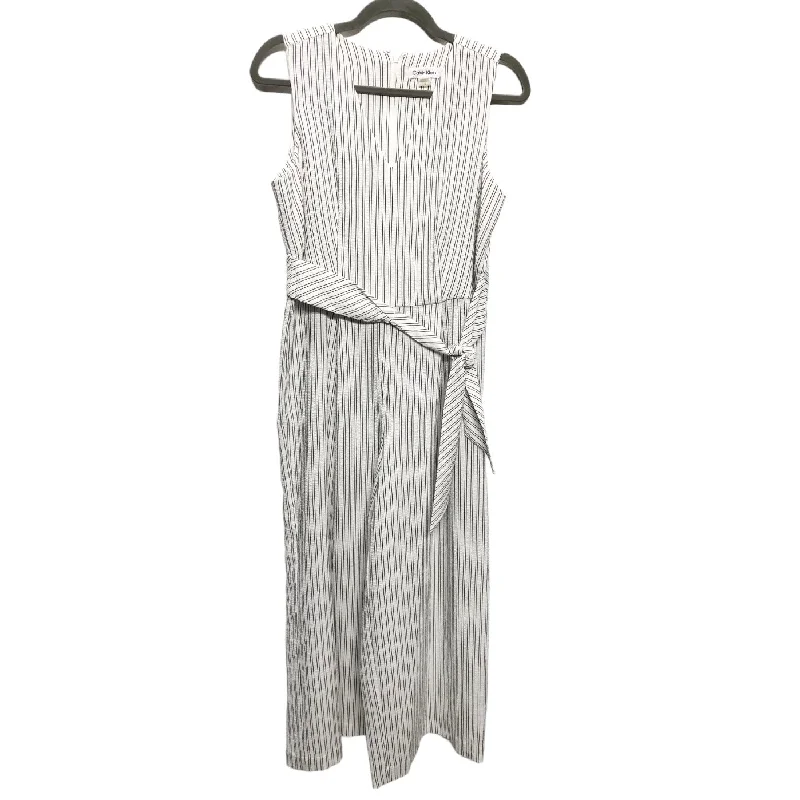 women's jumpsuits for easy dressingJumpsuit By Calvin Klein In Striped Pattern, Size: 4