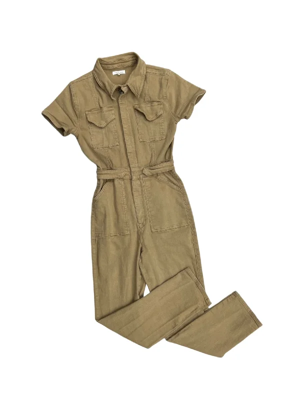 women's jumpsuits with spaghetti strapsJumpsuit By Good American In Tan Denim, Size: 2