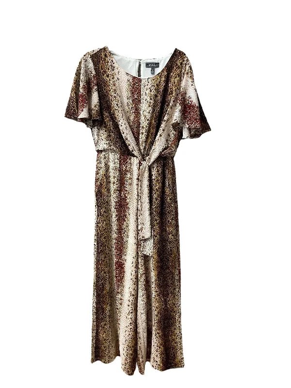 women's jumpsuits with short sleevesJumpsuit By Luxology In Snakeskin Print, Size: S