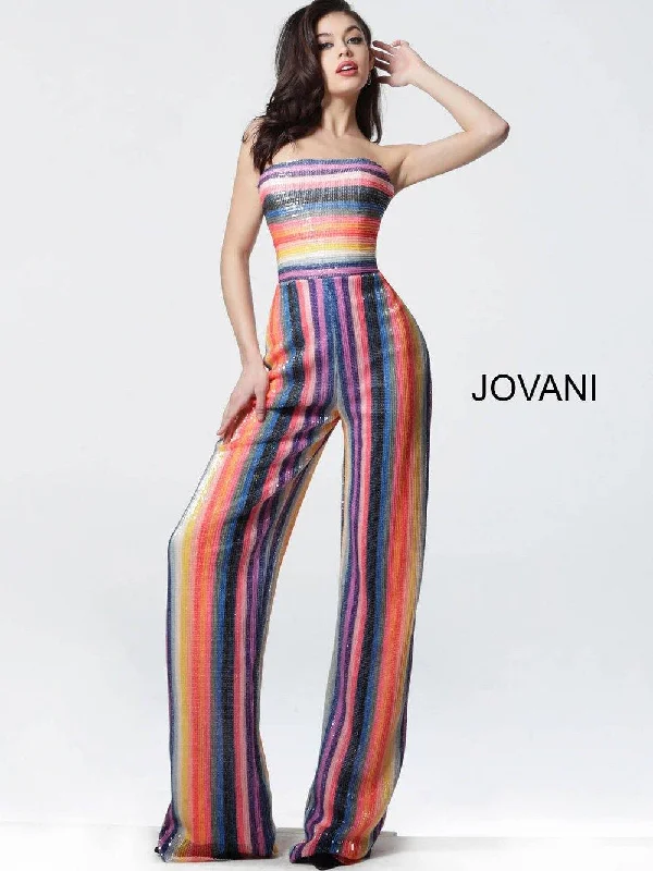 women's jumpsuits with long sleevesJovani 1075 Strapless Formal Jumpsuit