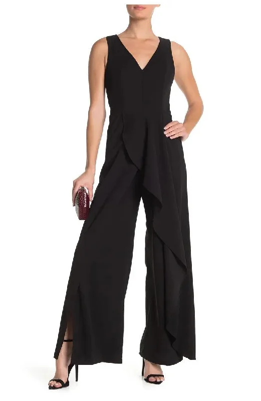 women's jumpsuits for fair-trade practicesMarina Long Formal Sleeveless Ruffled Jumpsuit