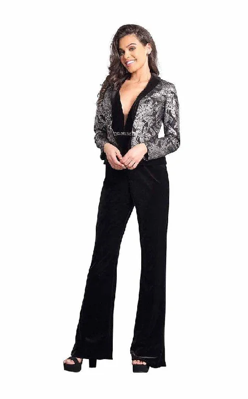 women's jumpsuits for short womenRachel Allan Sleeveless Formal Jacket Jumpsuit 8353