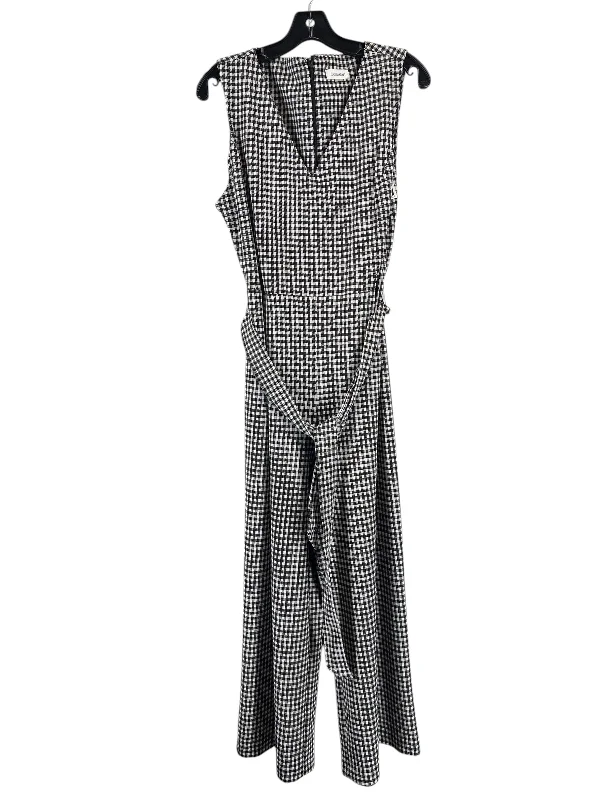 women's jumpsuits with round necksJumpsuit By Calvin Klein In Black & White, Size: L