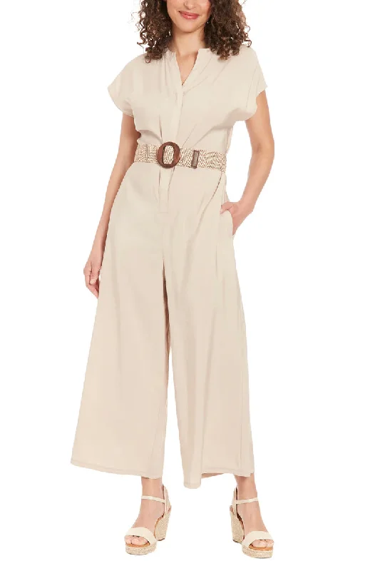 women's jumpsuits with pocketsLondon Times T7538M Long Belted Formal Jumpsuit