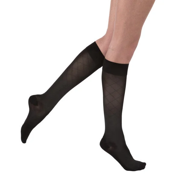 Yummy Silk Stockings TexturesJOBST® UltraSheer Women's Knee High 15-20 mmHg, Diamond Pattern