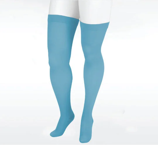 Silk Stockings for Casual WearJuzo Naturally Sheer Thigh High 15-20 mmhg w/ Silicone Band, Trend Colors