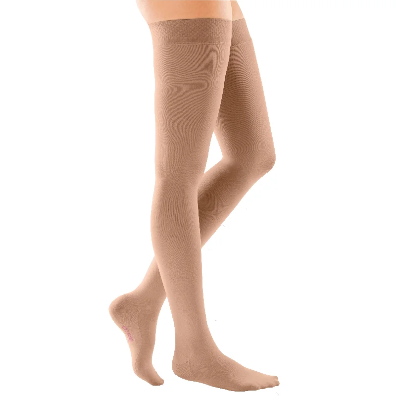 Classic Silk Stockings StylesMediven Comfort Thigh High 20-30 mmHg w/ Beaded Silicone Top Band